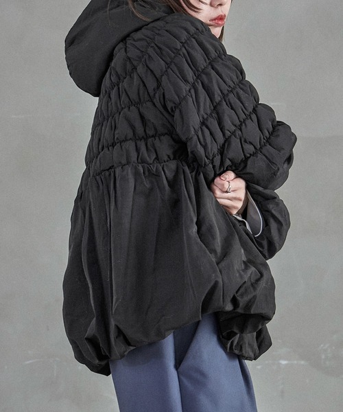 【セール】T/Nタフタ 中綿シャーリングバルーンジャケット（ダウンジャケット/コート）｜Fashion Letter（ファッションレター）