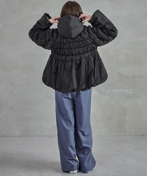 【セール】T/Nタフタ 中綿シャーリングバルーンジャケット（ダウンジャケット/コート）｜Fashion Letter（ファッションレター）