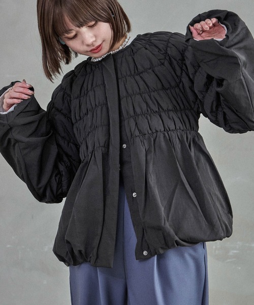 【セール】T/Nタフタ 中綿シャーリングバルーンジャケット（ダウンジャケット/コート）｜Fashion Letter（ファッションレター）