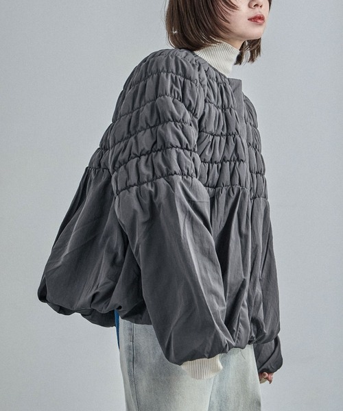 【セール】T/Nタフタ 中綿シャーリングバルーンジャケット（ダウンジャケット/コート）｜Fashion Letter（ファッションレター）