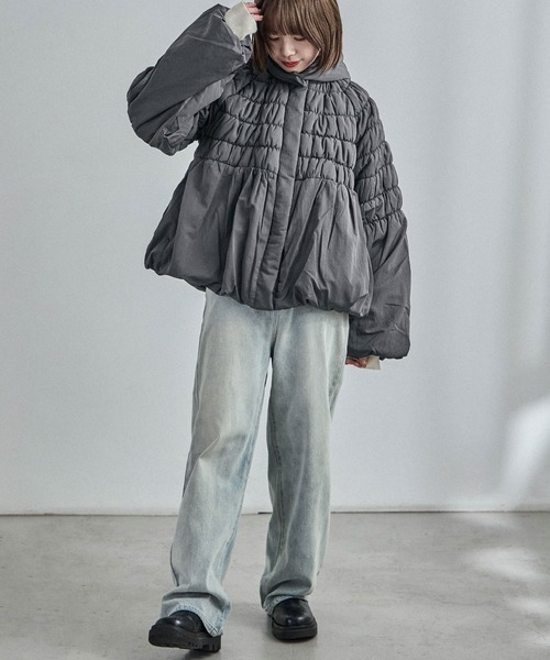 【セール】T/Nタフタ 中綿シャーリングバルーンジャケット（ダウンジャケット/コート）｜Fashion Letter（ファッションレター）