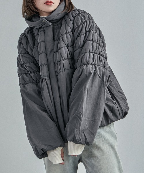 【セール】T/Nタフタ 中綿シャーリングバルーンジャケット（ダウンジャケット/コート）｜Fashion Letter（ファッションレター）