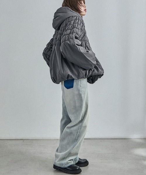 【セール】T/Nタフタ 中綿シャーリングバルーンジャケット（ダウンジャケット/コート）｜Fashion Letter（ファッションレター）