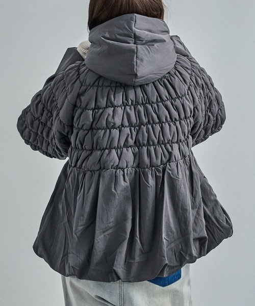 【セール】T/Nタフタ 中綿シャーリングバルーンジャケット（ダウンジャケット/コート）｜Fashion Letter（ファッションレター）