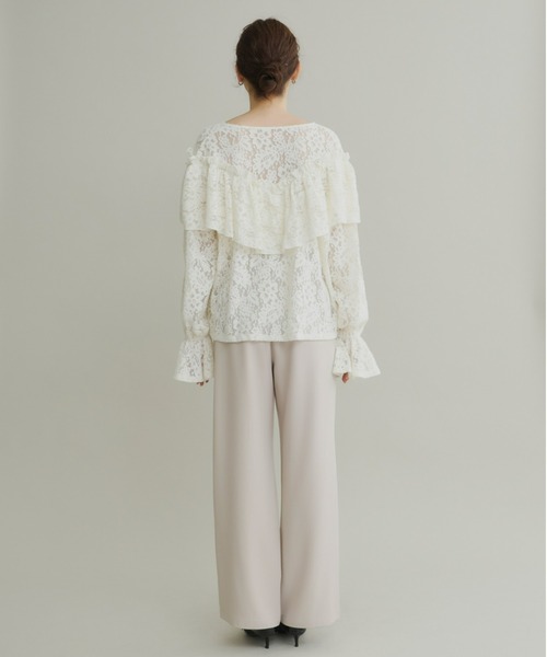 Olu.（オルドット）の「2wayフラワーレースフリルトップス（シャツ/ブラウス・レディース・アイボリー/ブラック・FREE）」の11枚目の写真