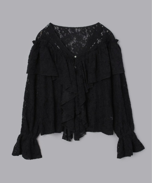 Olu.（オルドット）の「2wayフラワーレースフリルトップス（シャツ/ブラウス・レディース・アイボリー/ブラック・FREE）」の15枚目の写真