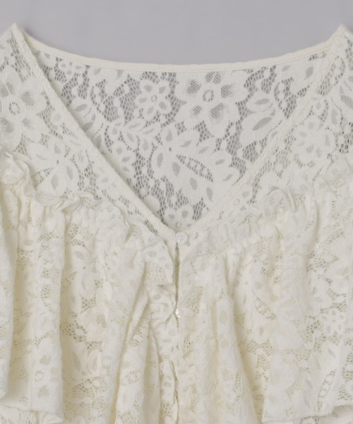 Olu.（オルドット）の「2wayフラワーレースフリルトップス（シャツ/ブラウス・レディース・アイボリー/ブラック・FREE）」の17枚目の写真