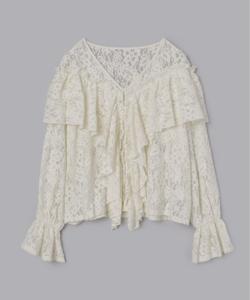 Olu.（オルドット）の「2wayフラワーレースフリルトップス（シャツ/ブラウス・レディース・アイボリー/ブラック・FREE）」の16枚目の写真