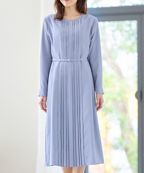セール】セレモニー対応プリーツ使いワンピース（ワンピース）｜Honeys