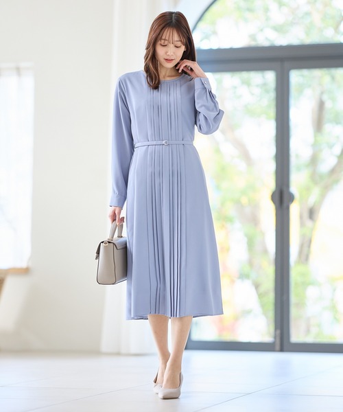 セール】セレモニー対応プリーツ使いワンピース（ワンピース）｜Honeys