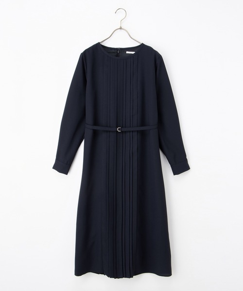 Honeys（ハニーズ）の「セレモニー対応プリーツ使いワンピース（ワンピース・レディース・ネイビー/グレイッシュベージュ/ブラック/グレイッシュブルー・3L/L/LL/M/S）」の19枚目の写真