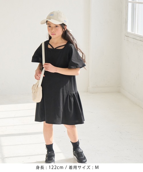 ROPE' PICNIC(ロペピクニック)の「【KIDS】デザインネックカットソーワンピース(ワンピース・キッズ・サックスブルー/ブラック・S/M/L)」の14枚目の写真
