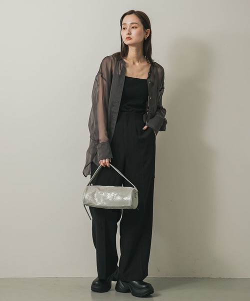 SENSE OF PLACE by URBAN RESEARCH(センスオブプレイスバイアーバンリサーチ)の「ハクプリントドラムバッグ(ハンドバッグ・レディース・アイボリー/ブラック/グレー・ONE)」の17枚目の写真