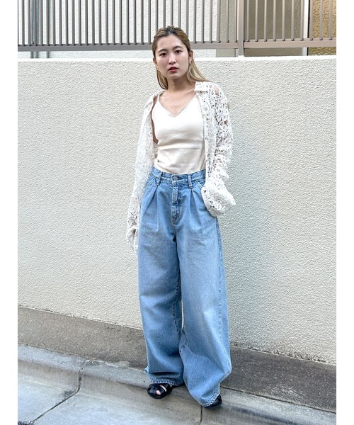 Ungrid（アングリッド）の「深Ｖネックキャミソール（キャミソール・レディース・オフホワイト/ヘザーグレー/ブラック・FREE）」の6枚目の写真