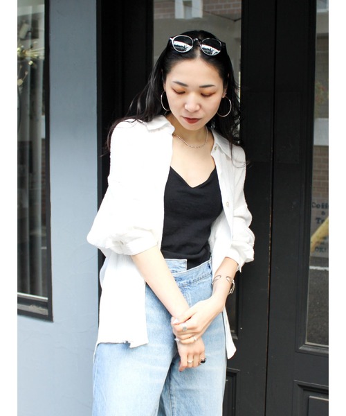 Ungrid（アングリッド）の「深Ｖネックキャミソール（キャミソール・レディース・オフホワイト/ヘザーグレー/ブラック・FREE）」の9枚目の写真