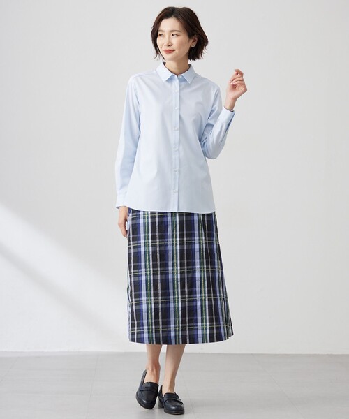 J.PRESS(ジェイプレス)の「【WEB限定・洗える】クラシックピンオックス シャツ(シャツ/ブラウス・レディース・ホワイト系/イエロー系/サックスブルー系・T15/T13)」の19枚目の写真
