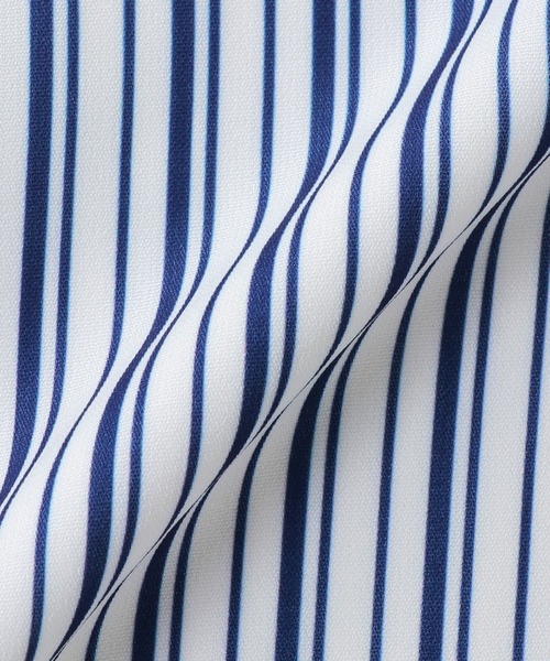 TOKYO SHIRTS（トウキョウシャツ）の「フロントタック ストライプ 長袖レディースブラウス（シャツ/ブラウス・レディース・ブルー/グレー・M/L/LL）」の16枚目の写真