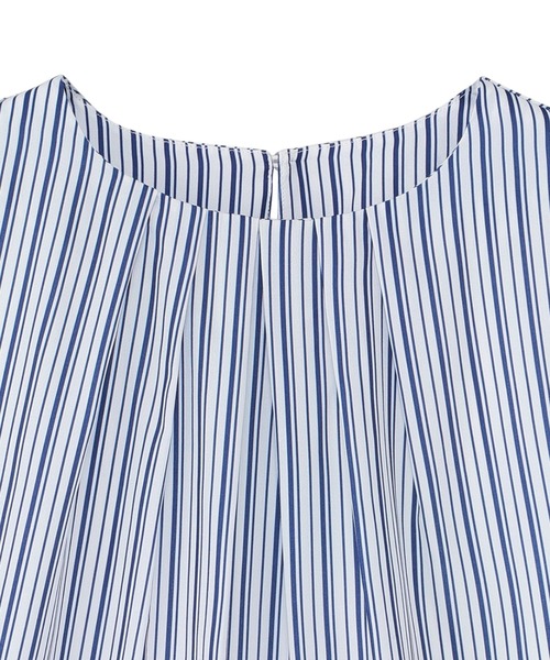 TOKYO SHIRTS（トウキョウシャツ）の「フロントタック ストライプ 長袖レディースブラウス（シャツ/ブラウス・レディース・ブルー/グレー・M/L/LL）」の14枚目の写真