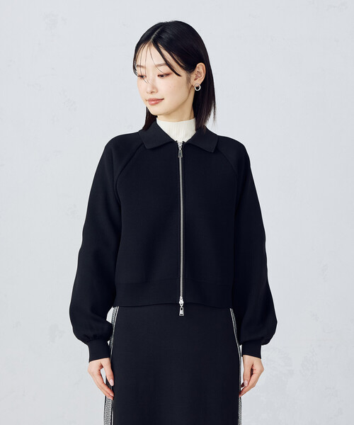 COMME CA ISM（コムサイズム）の「【セットアップ対応】ダブルフェイスシリーズ ニットブルゾン（ブルゾン・レディース・ブラック・FREE）」の5枚目の写真