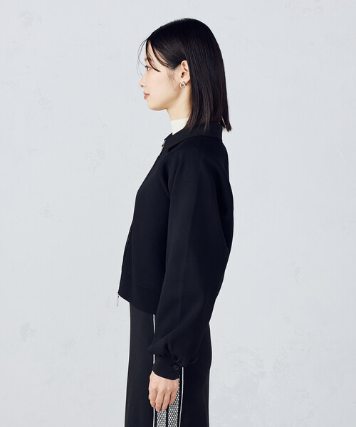 COMME CA ISM（コムサイズム）の「【セットアップ対応】ダブルフェイスシリーズ ニットブルゾン（ブルゾン・レディース・ブラック・FREE）」の6枚目の写真