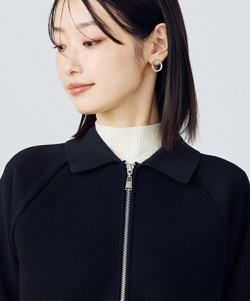 COMME CA ISM（コムサイズム）の「【セットアップ対応】ダブルフェイスシリーズ ニットブルゾン（ブルゾン・レディース・ブラック・FREE）」の8枚目の写真