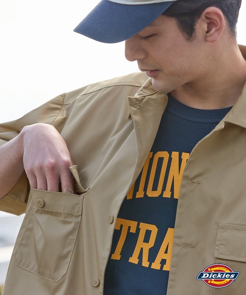 Dickies（ディッキーズ）の「Dickies/ディッキーズ T/Cツイル 半袖ワークシャツ（シャツ/ブラウス・メンズ・ブラック/チャコール/ベージュ・2L/M/L）」の17枚目の写真