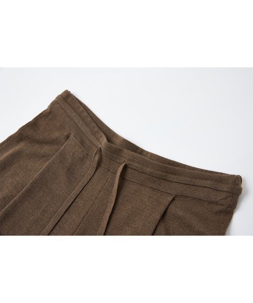 tageechita(タジチタ)の「【tageechita】ドローストリング ニットワイドパンツ(デニムパンツ・レディース・チャコールグレー/ブラウン・S/M/L)」の5枚目の写真