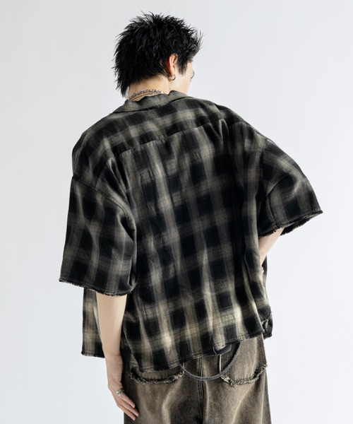 PLAN To(プラントゥ)の「Vintage Design Bleach Gradation Check Shirts - ヴィンテージ加工デザインブリーチグラデーションチェックシャツ(シャツ/ブラウス・メンズ・レッド/チャコールグレー/レッド系その他・LARGE/MEDIUM/SMALL)」の20枚目の写真