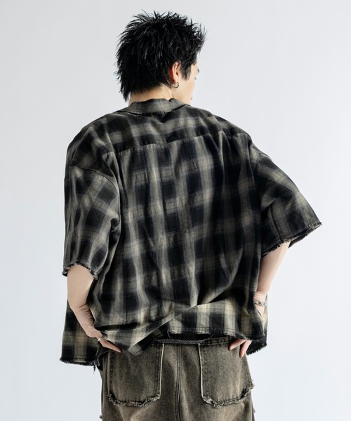 PLAN To(プラントゥ)の「Vintage Design Bleach Gradation Check Shirts - ヴィンテージ加工デザインブリーチグラデーションチェックシャツ(シャツ/ブラウス・メンズ・レッド/チャコールグレー/レッド系その他・LARGE/MEDIUM/SMALL)」の22枚目の写真
