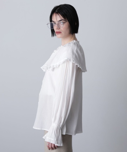 ROSE BUD(ローズバッド)の「(CREOLME)フリルカラーブラウス(シャツ/ブラウス・レディース・ホワイト/ブラック・ONE SIZE)」の20枚目の写真