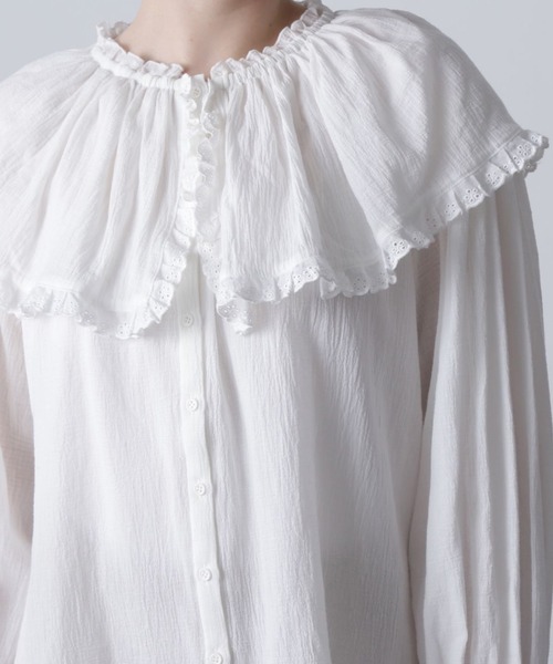 ROSE BUD(ローズバッド)の「(CREOLME)フリルカラーブラウス(シャツ/ブラウス・レディース・ホワイト/ブラック・ONE SIZE)」の22枚目の写真