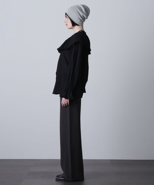 ROSE BUD(ローズバッド)の「(CREOLME)フリルカラーブラウス(シャツ/ブラウス・レディース・ホワイト/ブラック・ONE SIZE)」の3枚目の写真