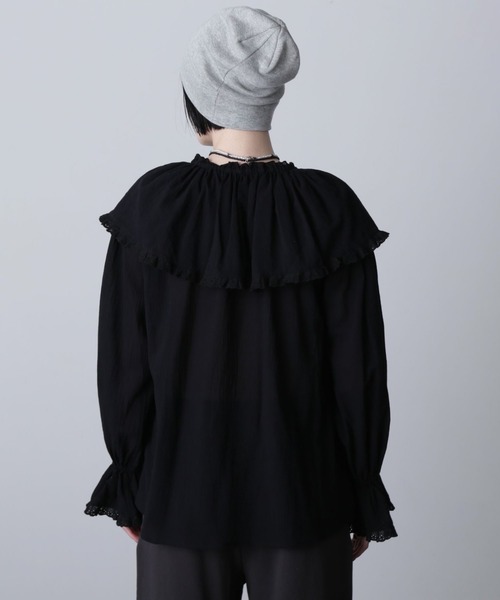 ROSE BUD(ローズバッド)の「(CREOLME)フリルカラーブラウス(シャツ/ブラウス・レディース・ホワイト/ブラック・ONE SIZE)」の8枚目の写真