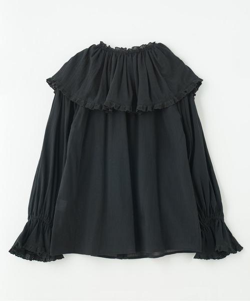 ROSE BUD(ローズバッド)の「(CREOLME)フリルカラーブラウス(シャツ/ブラウス・レディース・ホワイト/ブラック・ONE SIZE)」の14枚目の写真