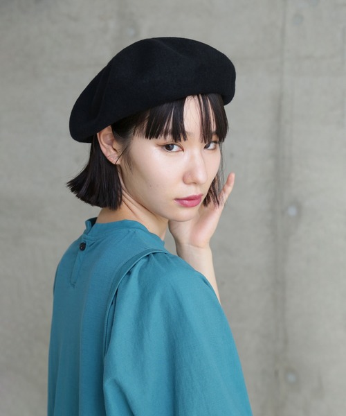 ROSE BUD(ローズバッド)の「バスクベレー帽(ハンチング/ベレー帽・レディース・ブラック・ONE SIZE)」の1枚目の写真
