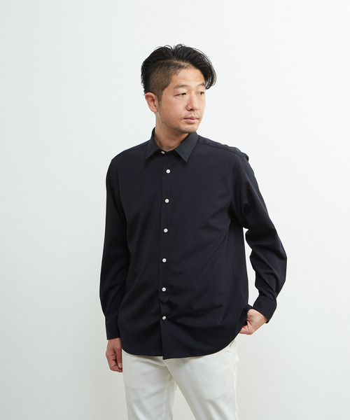 MEN'S MELROSE（メンズメルローズ）の「ドライストレッチポプリンレギュラーカラーシャツ（シャツ/ブラウス・メンズ・ネイビー/グレー/ターコイズブルー・2/3/4）」の2枚目の写真