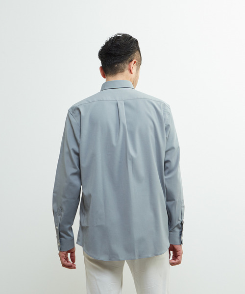 MEN'S MELROSE（メンズメルローズ）の「ドライストレッチポプリンレギュラーカラーシャツ（シャツ/ブラウス・メンズ・ネイビー/グレー/ターコイズブルー・2/3/4）」の6枚目の写真