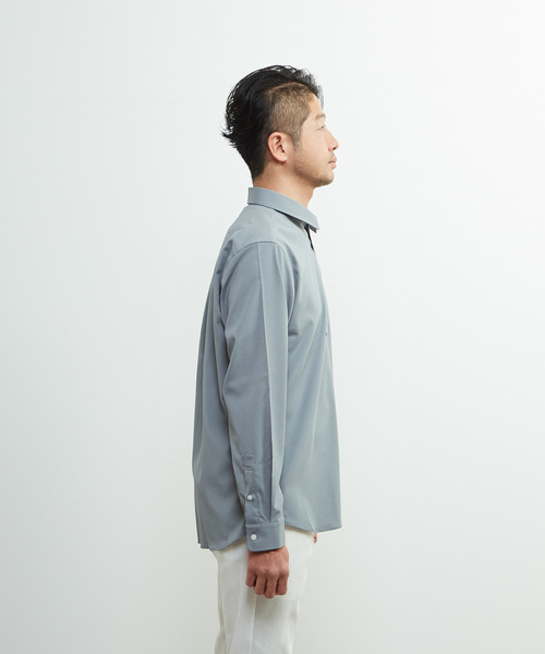 MEN'S MELROSE（メンズメルローズ）の「ドライストレッチポプリンレギュラーカラーシャツ（シャツ/ブラウス・メンズ・ネイビー/グレー/ターコイズブルー・2/3/4）」の7枚目の写真