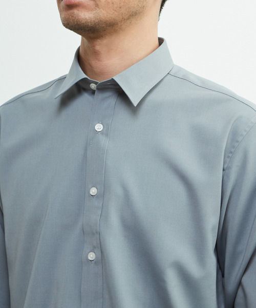 MEN'S MELROSE（メンズメルローズ）の「ドライストレッチポプリンレギュラーカラーシャツ（シャツ/ブラウス・メンズ・ネイビー/グレー/ターコイズブルー・2/3/4）」の8枚目の写真