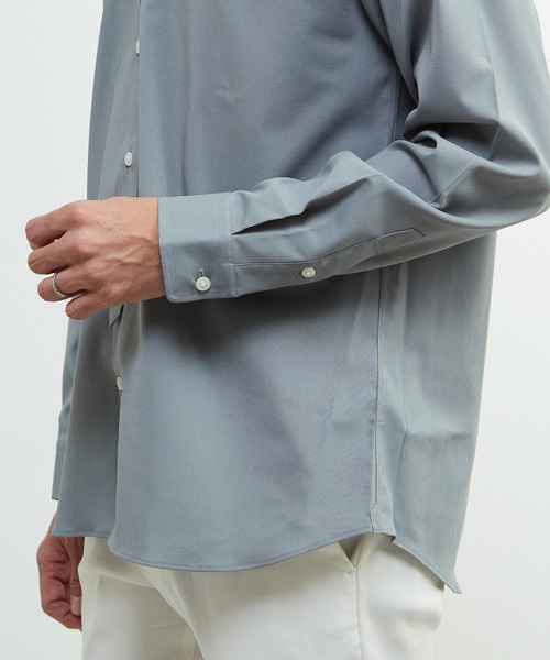 MEN'S MELROSE（メンズメルローズ）の「ドライストレッチポプリンレギュラーカラーシャツ（シャツ/ブラウス・メンズ・ネイビー/グレー/ターコイズブルー・2/3/4）」の9枚目の写真