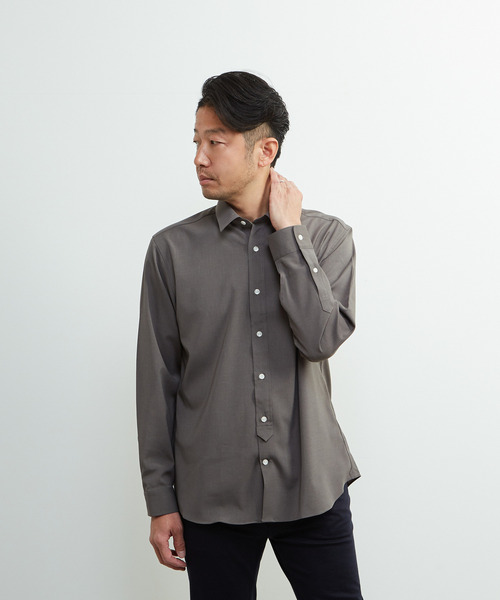 MEN'S MELROSE（メンズメルローズ）の「ドライストレッチポプリンレギュラーカラーシャツ（シャツ/ブラウス・メンズ・ネイビー/グレー/ターコイズブルー・2/3/4）」の21枚目の写真
