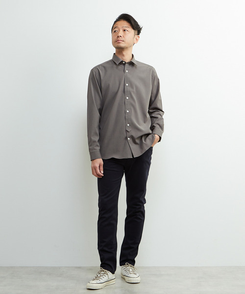 MEN'S MELROSE（メンズメルローズ）の「ドライストレッチポプリンレギュラーカラーシャツ（シャツ/ブラウス・メンズ・ネイビー/グレー/ターコイズブルー・2/3/4）」の22枚目の写真
