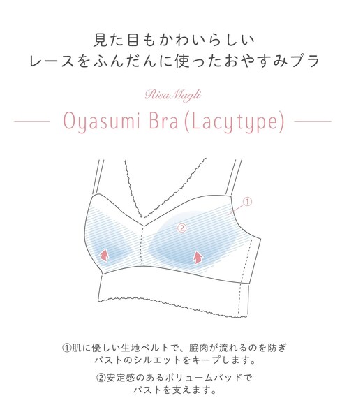 Risa Magli(リサマリ)の「マティア おやすみブラ(ナイトブラ・レディース・パープル/イエロー/ベビーピンク・L/M)」の15枚目の写真