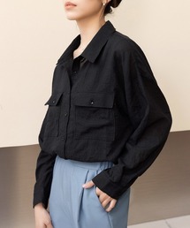ポケット付きシアーシャツ