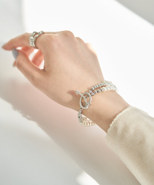 Kastane（カスタネ）の「【fiw.】ランダムパールブレスレット（ブレスレット・レディース・シルバー・FREE）」の2枚目の写真