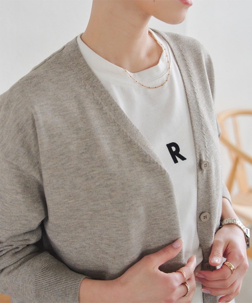 KOBE LETTUCE（コウベレタス）の「選べる2丈 メルティゆったりカーディガン（カーディガン/ボレロ・レディース・ベージュ/グレー/アイボリー系/サックスブルー/ブラック・M/M1）」の11枚目の写真