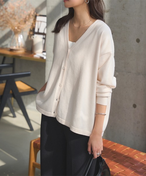 KOBE LETTUCE（コウベレタス）の「選べる2丈 メルティゆったりカーディガン（カーディガン/ボレロ・レディース・ベージュ/グレー/アイボリー系/サックスブルー/ブラック・M/M1）」の12枚目の写真