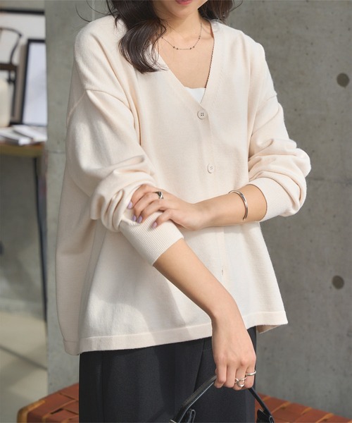 KOBE LETTUCE（コウベレタス）の「選べる2丈 メルティゆったりカーディガン（カーディガン/ボレロ・レディース・ベージュ/グレー/アイボリー系/サックスブルー/ブラック・M/M1）」の21枚目の写真