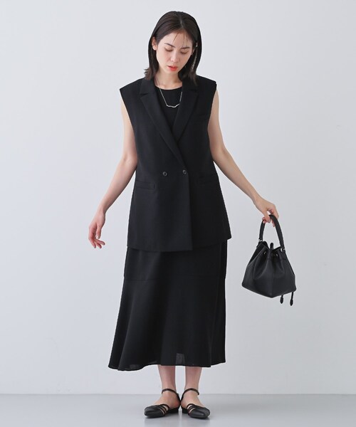 INDIVI（インディヴィ）の「【日本製／トリアセテート】ボリュームヘムデザインワンピース（ワンピース・レディース・ブラック/ダークグレー・40/38/36/05/13/15 ）」の10枚目の写真