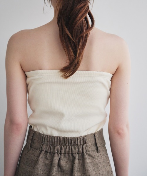 fupel（フぺル）の「2way rib camisole / カップ付き2wayリブキャミソール（キャミソール・レディース・アイボリー/ブラック・FREE）」の11枚目の写真